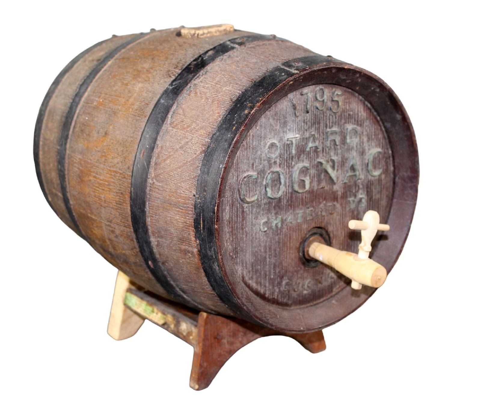 French mini "1795 Otard Cognac" barrel on stand (1 of 10)