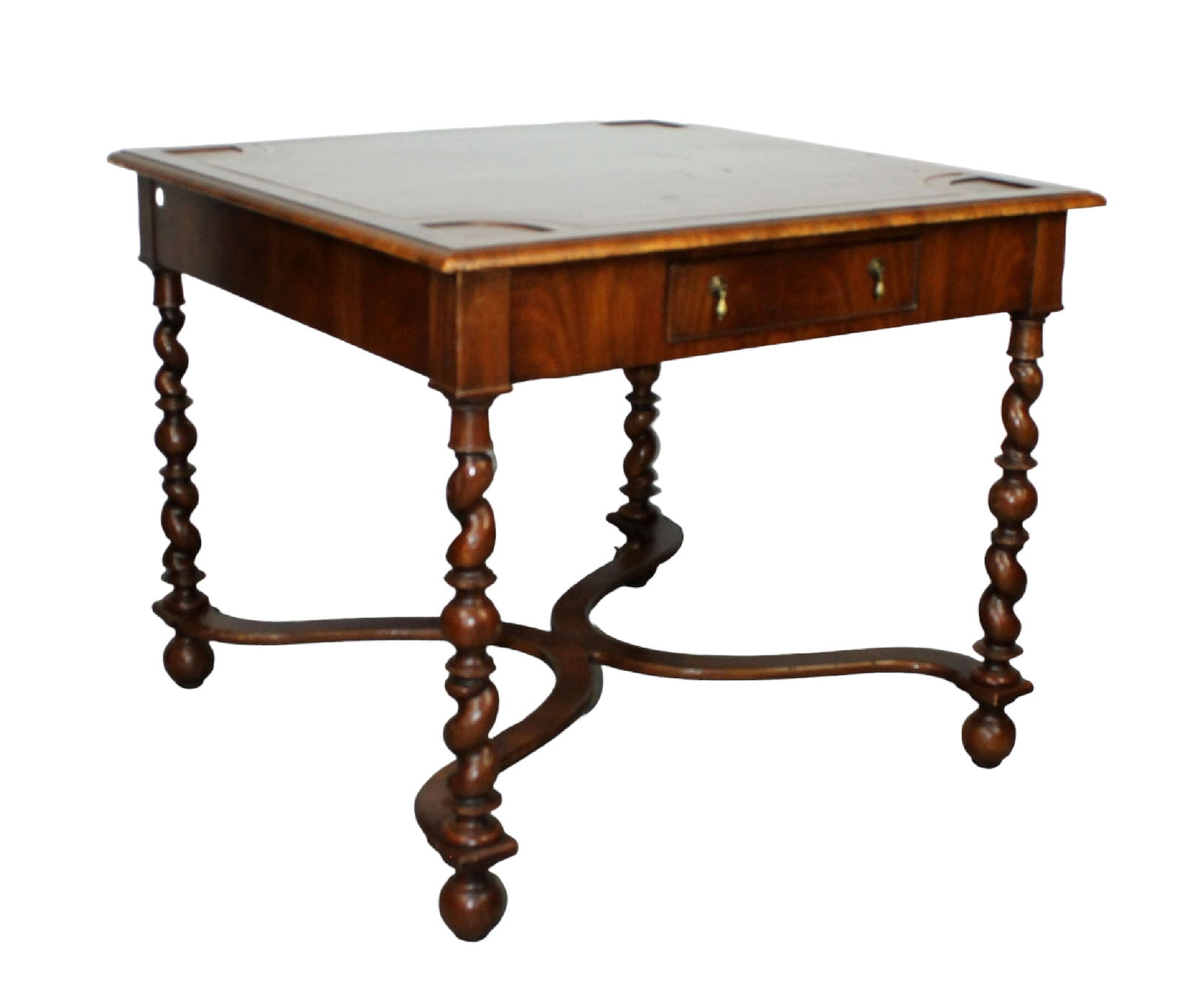 Alfonso Marina leather top game table in mahogany (1 of 13)