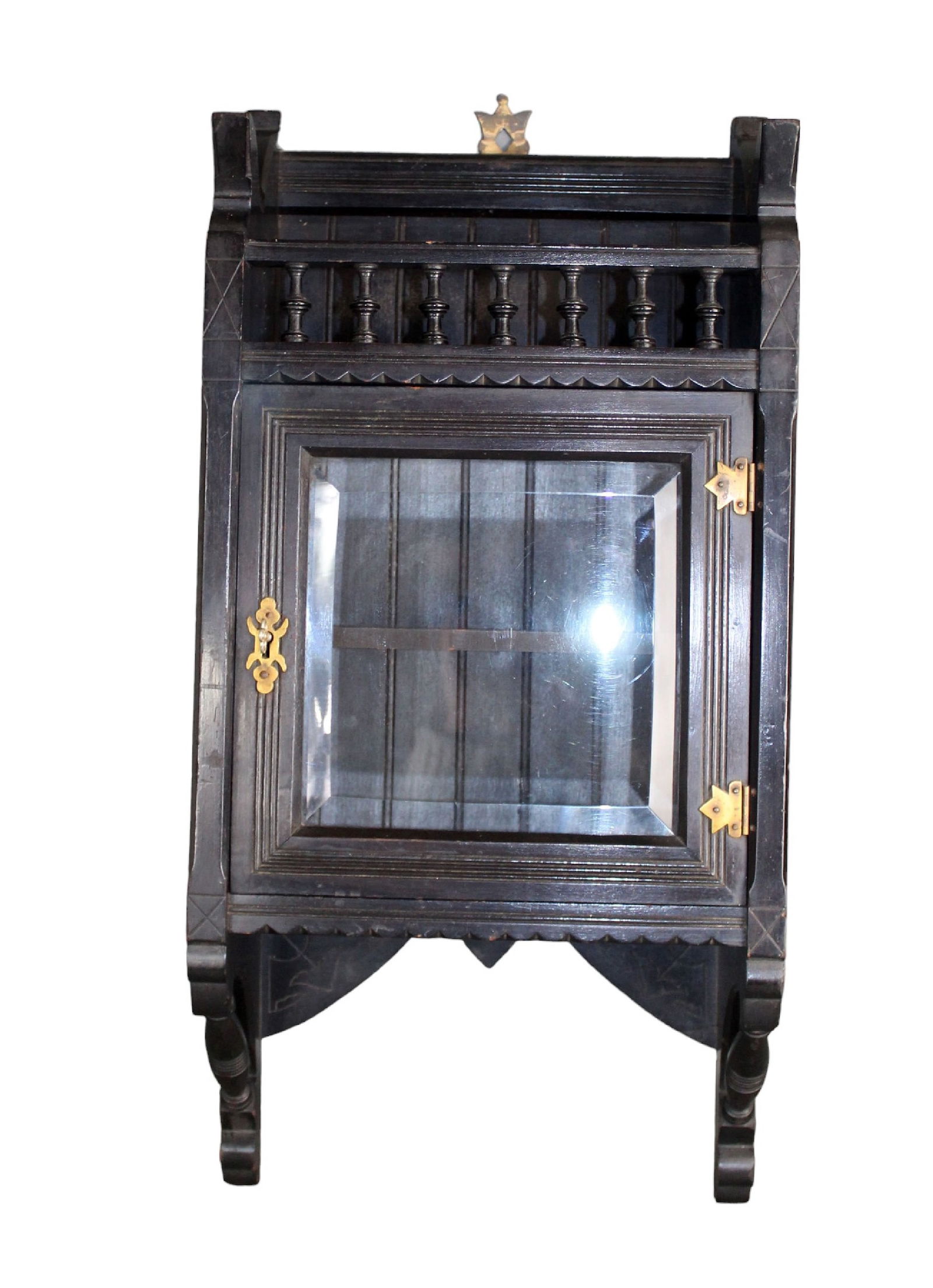 Ebonized aesthetic movement wall mount medicine cabinet (1 of 9)