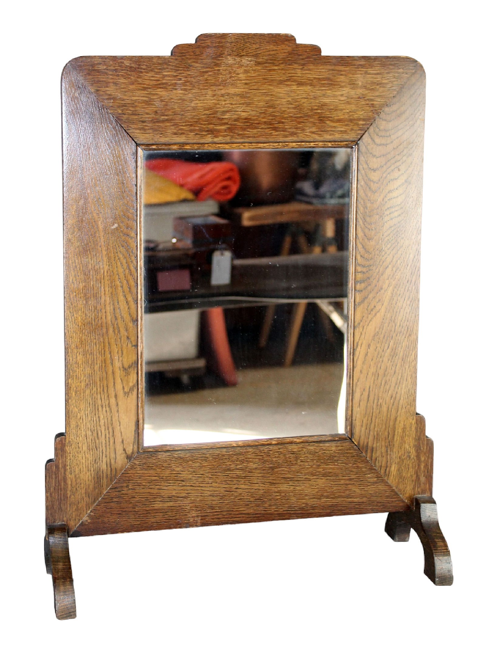 American oak shaving or vanity mirror (1 of 7)