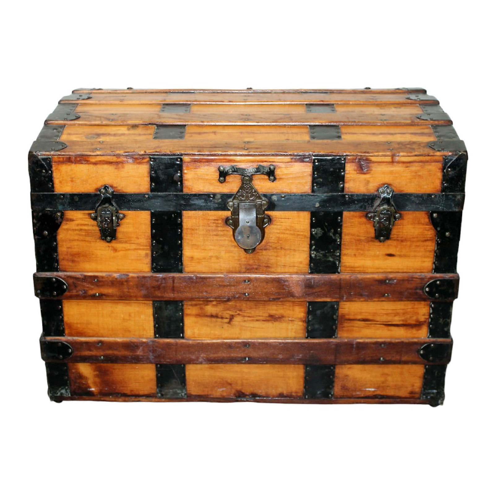 Antique American flat top steamer trunk (1 of 8)