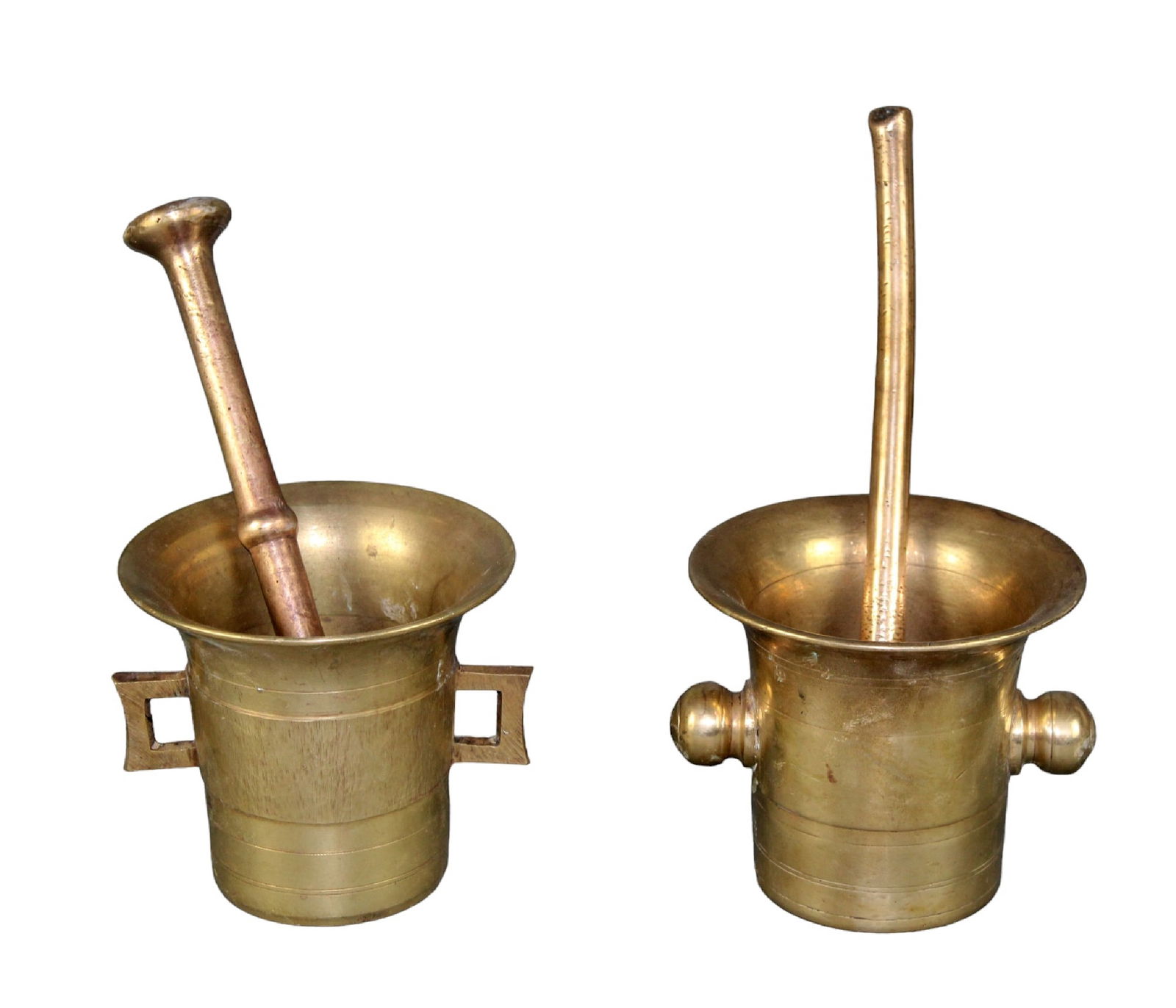 Lot of 2 bronze mortars and pestle (1 of 8)