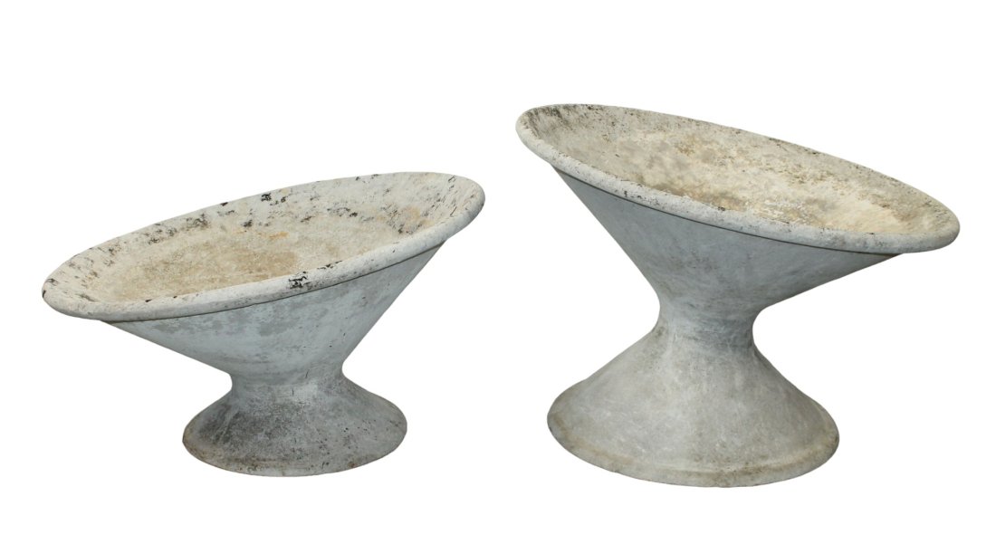 Lot of 2 Willy Guhl designed saucer planters (1 of 8)