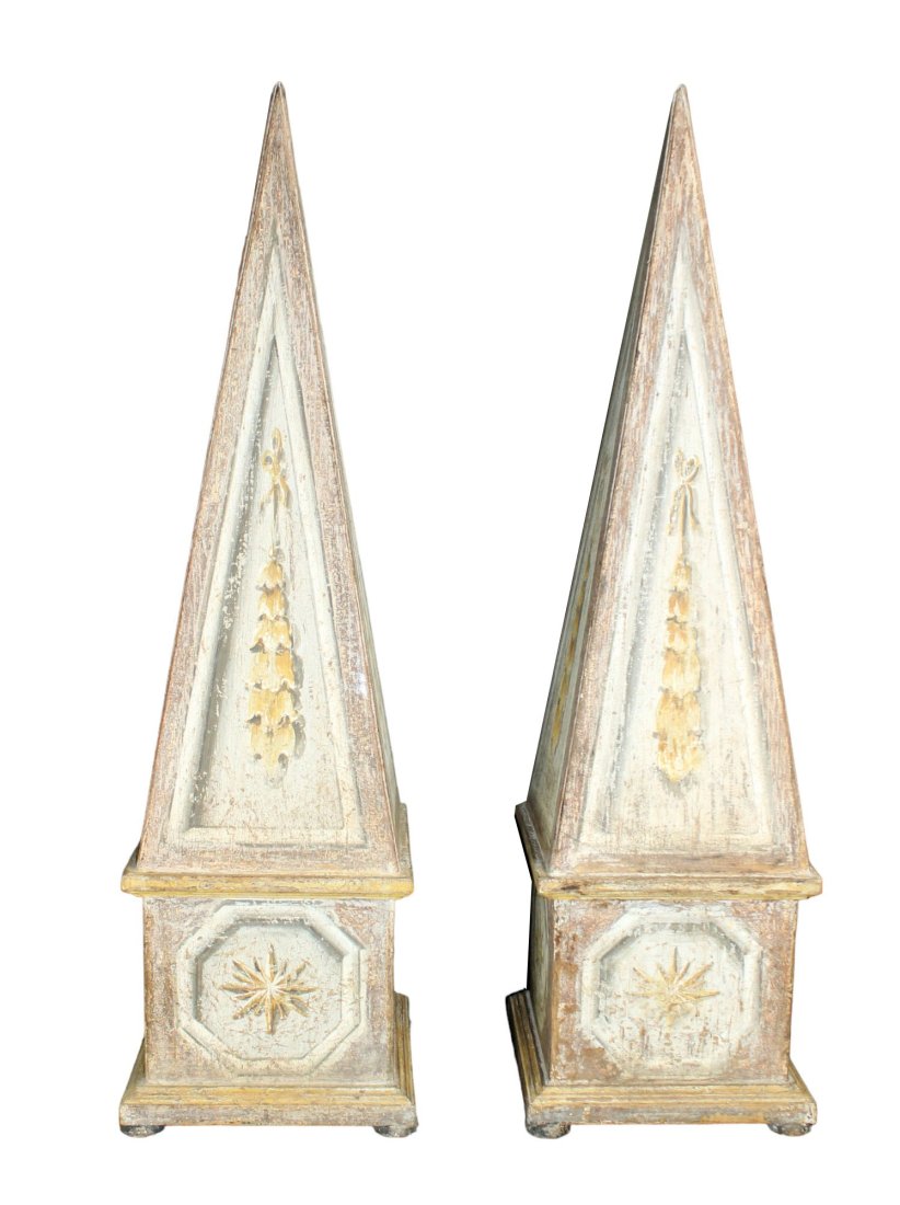 Pair of Italian painted pine obelisks (1 of 12)