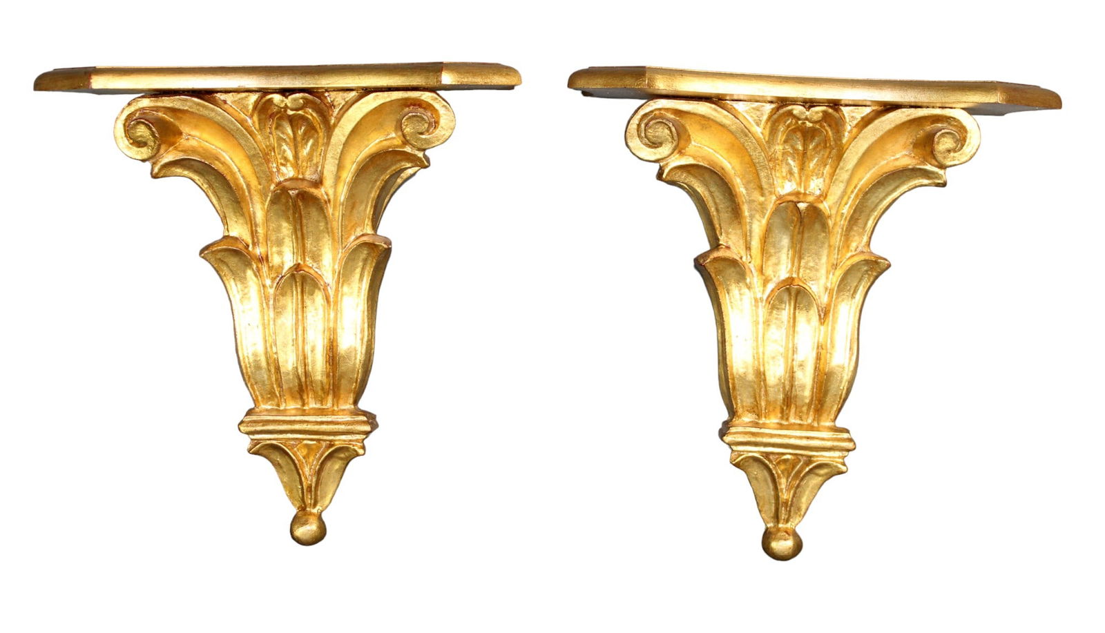 Pair of Italian gilt wood wall shelves (1 of 10)