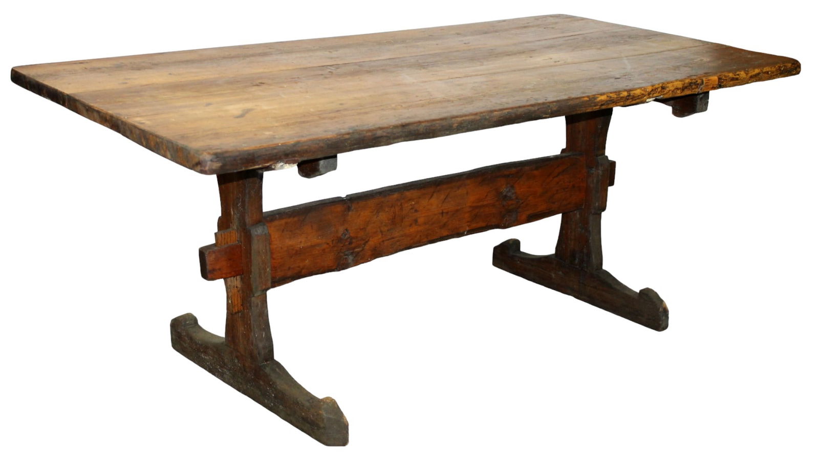 French pine trestle base farmhouse table (1 of 10)