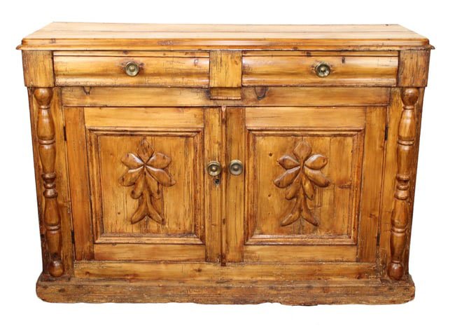 French rustic pine 2 door buffet bas (1 of 9)