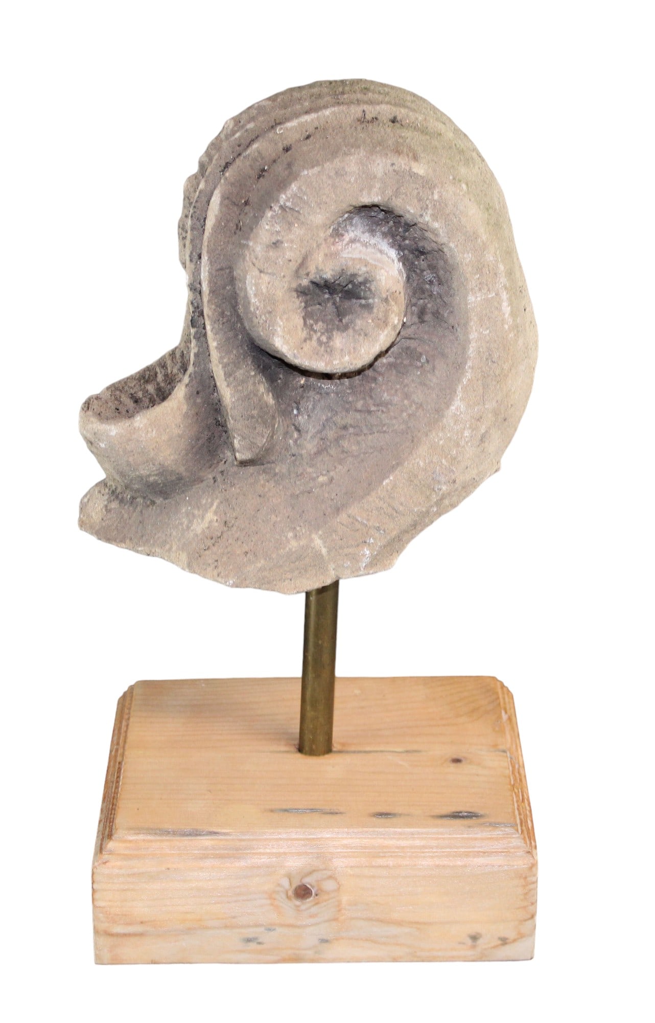 Antique French limestone architectural fragment mounted on stand (1 of 8)