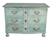 French 18th century painted oak bowfront commode