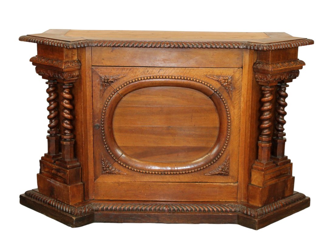 French console sideboard store counter with oval medallion (1 of 8)