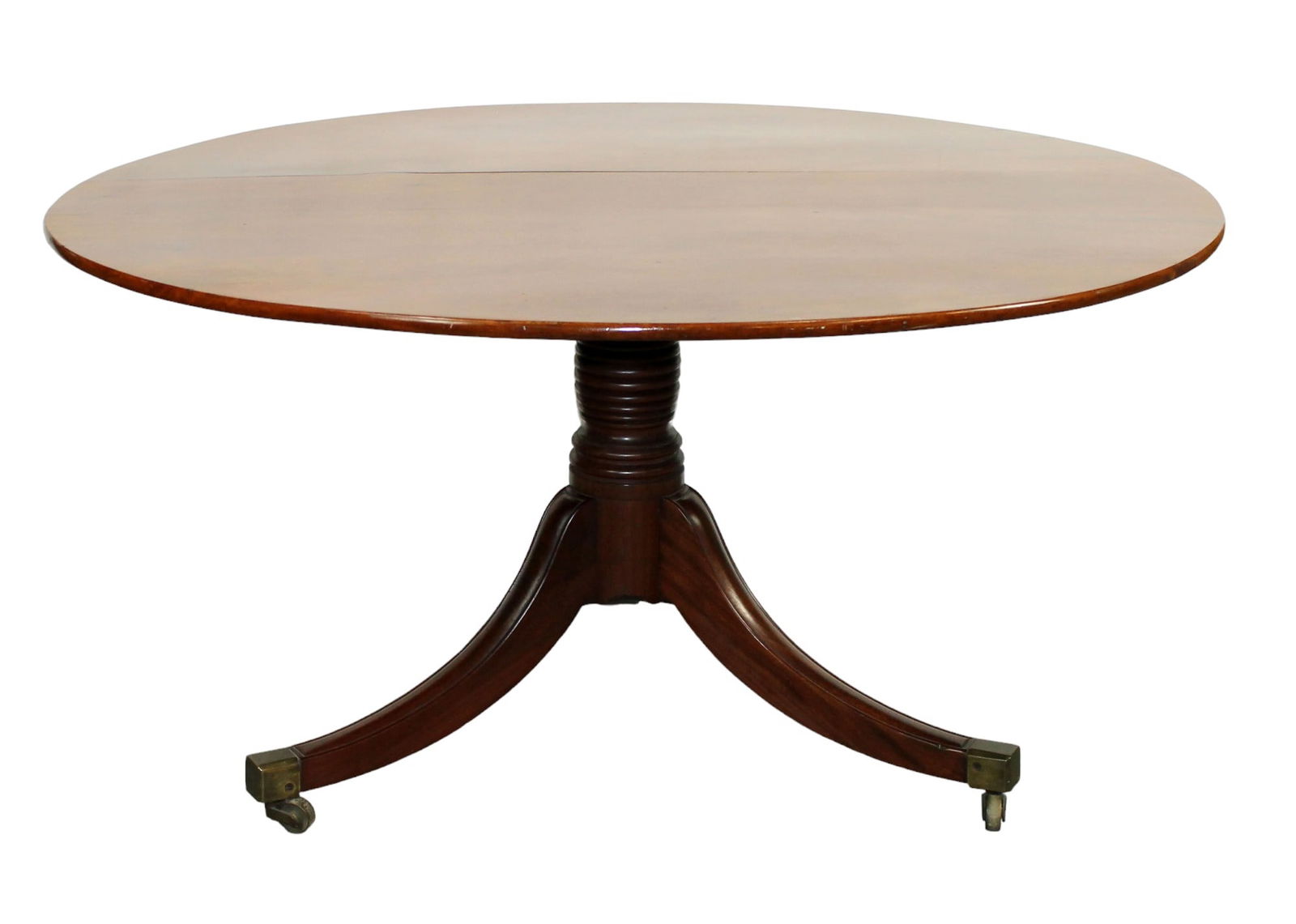 English Regency tilt top mahogany table on pedestal tri-ped base (1 of 14)