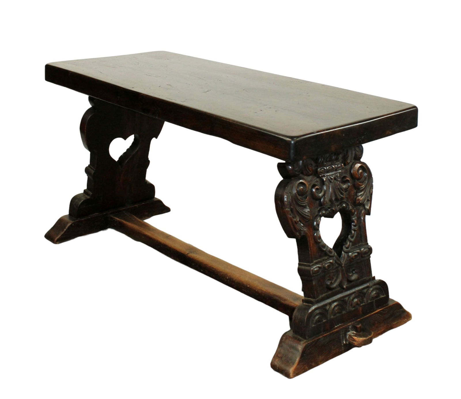 French carved walnut library or sofa table (1 of 9)