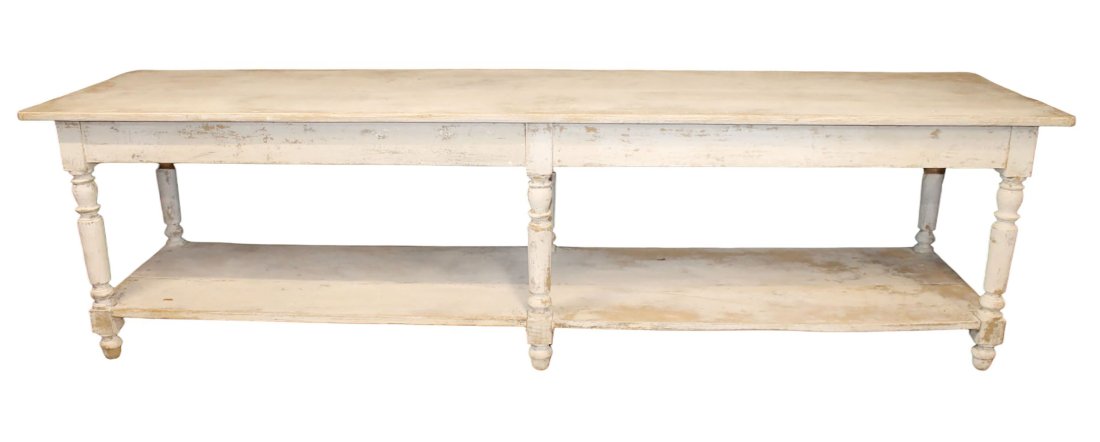 French drapers table in painted pine (1 of 9)