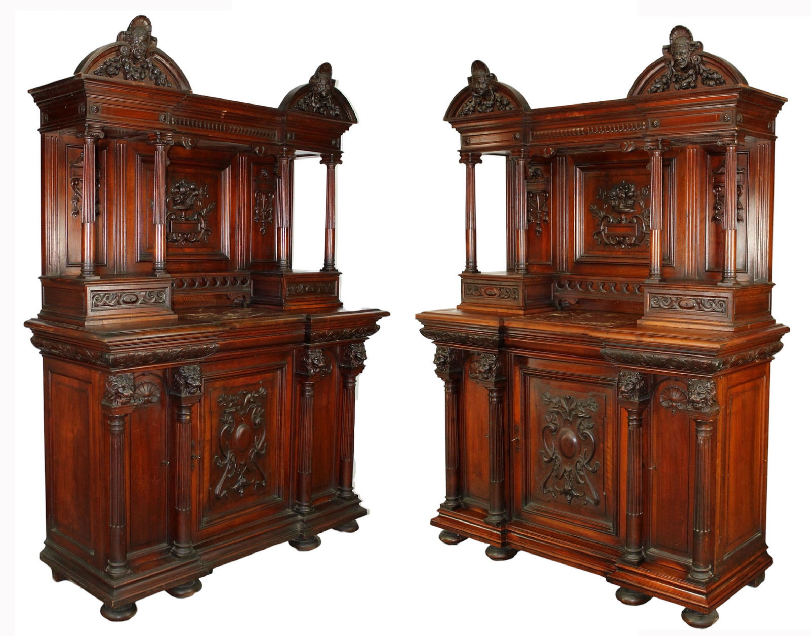 Pair of French Renaissance carved walnut buffets (1 of 19)