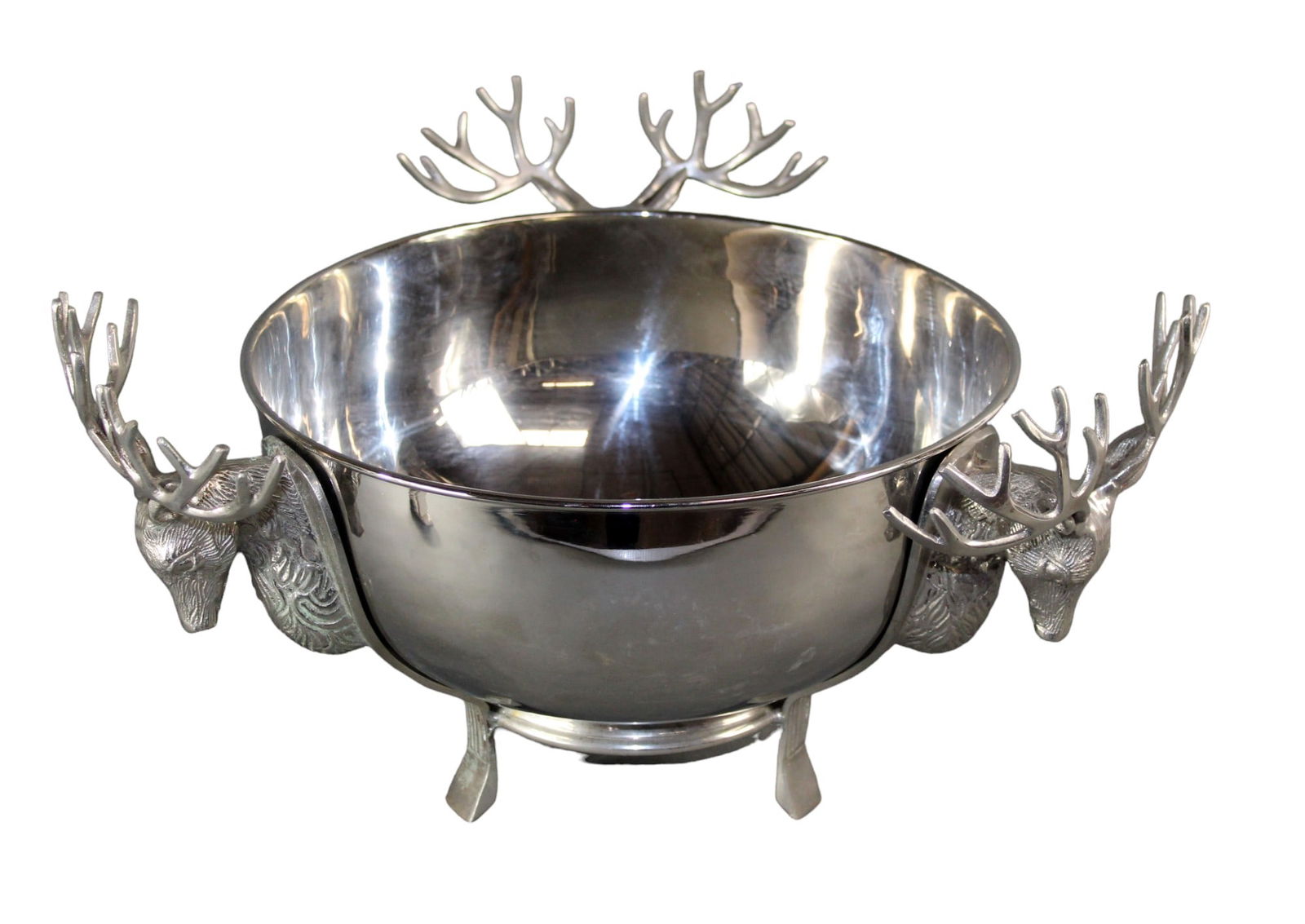 Triple stag head centerpiece bowl (1 of 10)