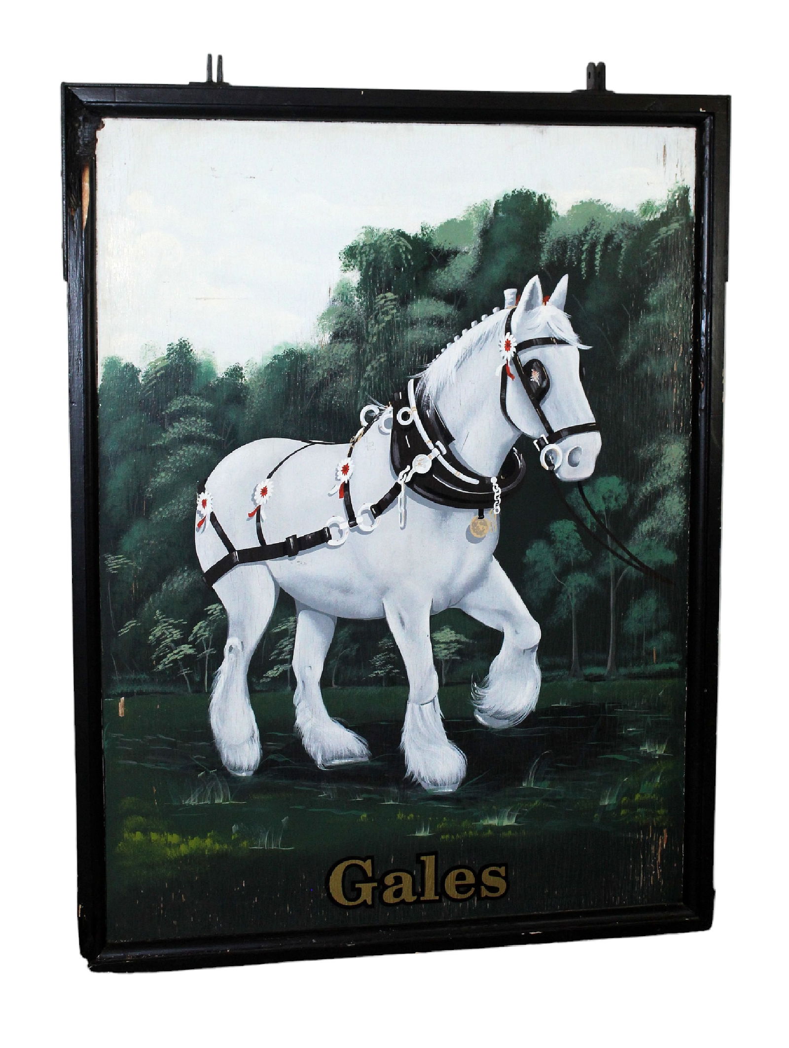 English The Gales double sided wooden pub sign (1 of 8)