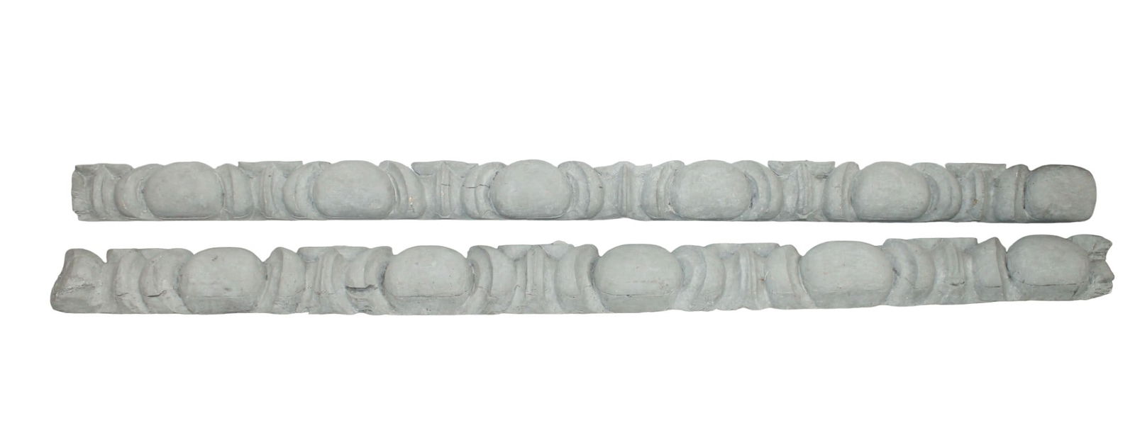 Lot of 2 wooden egg and dart architectural moulding forms (1 of 8)