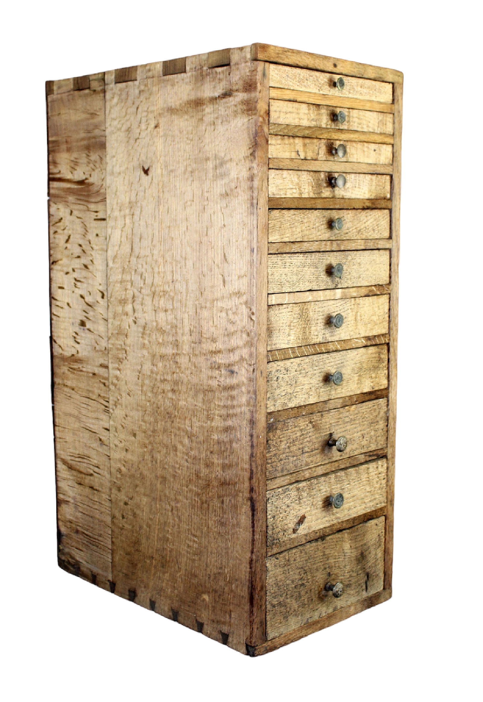 French watch makers table top multi-drawer chest in oak (1 of 11)