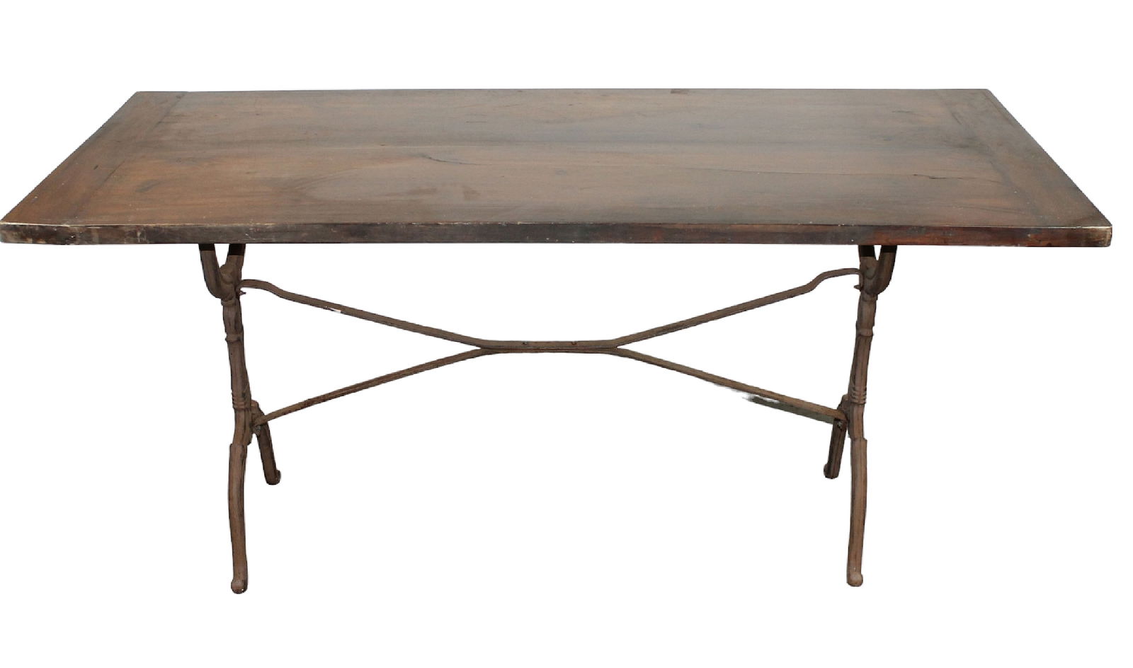 French bistro table with iron base and wood top (1 of 8)