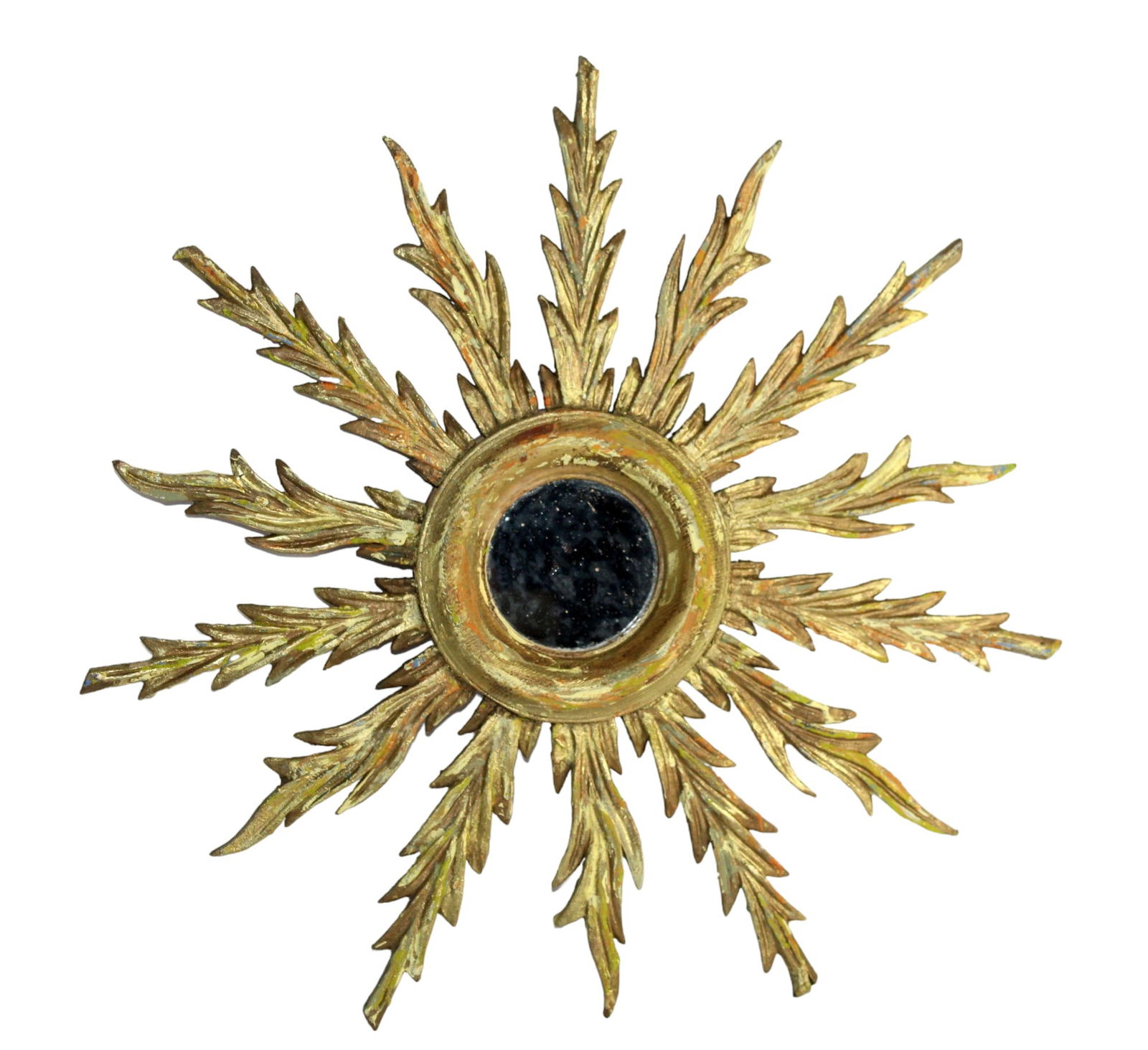 Spanish gilt wood sunburst mirror (1 of 8)