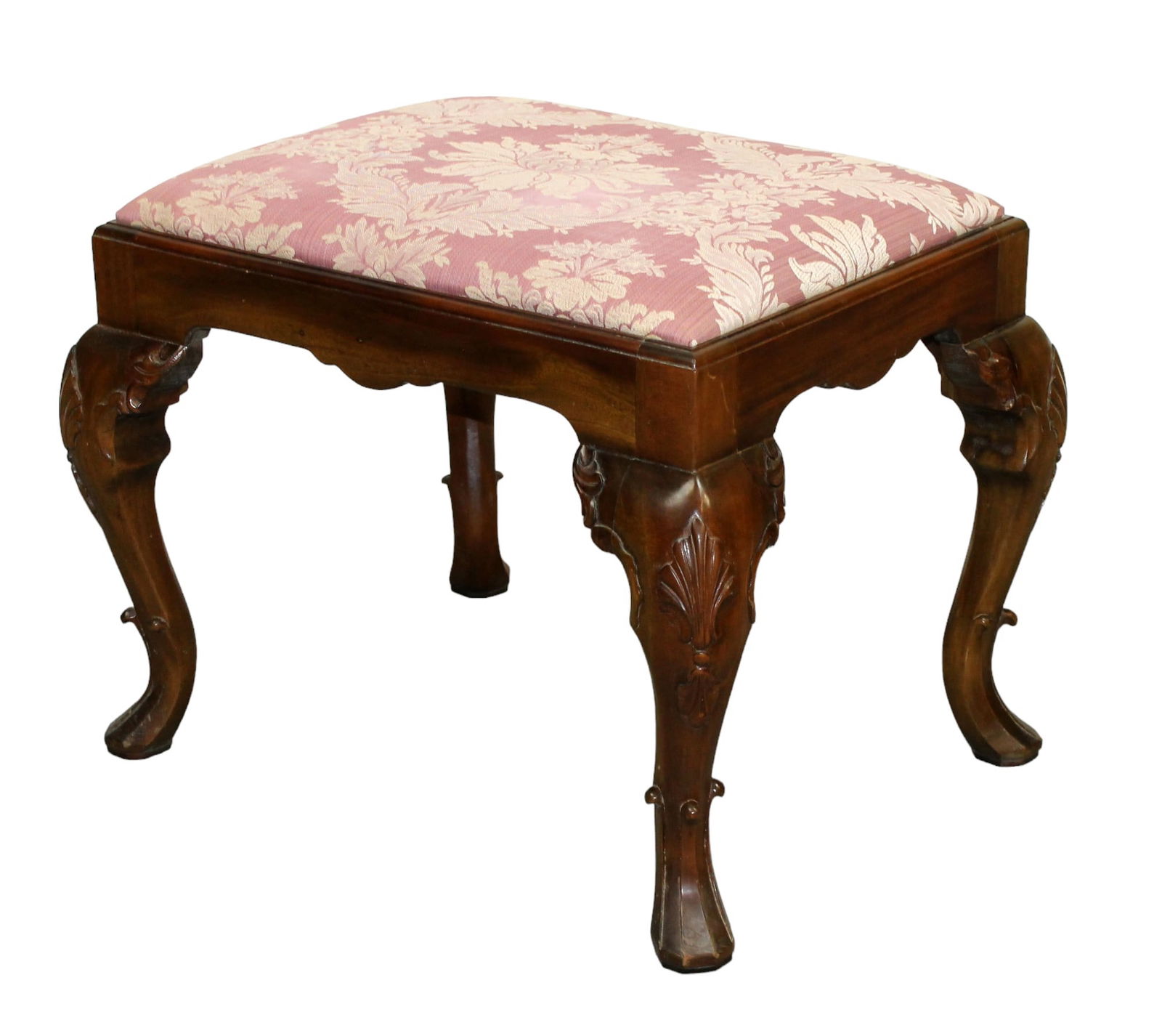 Chippendale style carved mahogany footstool (1 of 6)