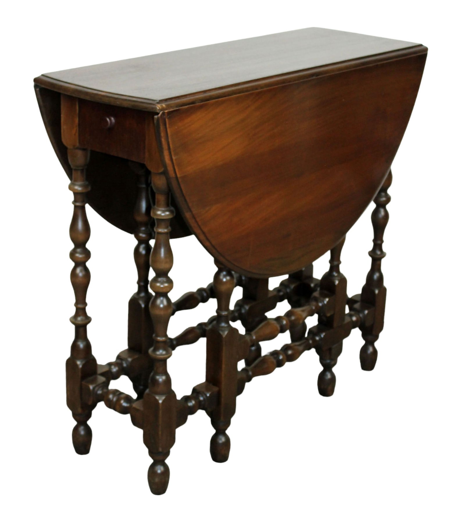 Dropside gateleg table in mahogany with drawers (1 of 8)