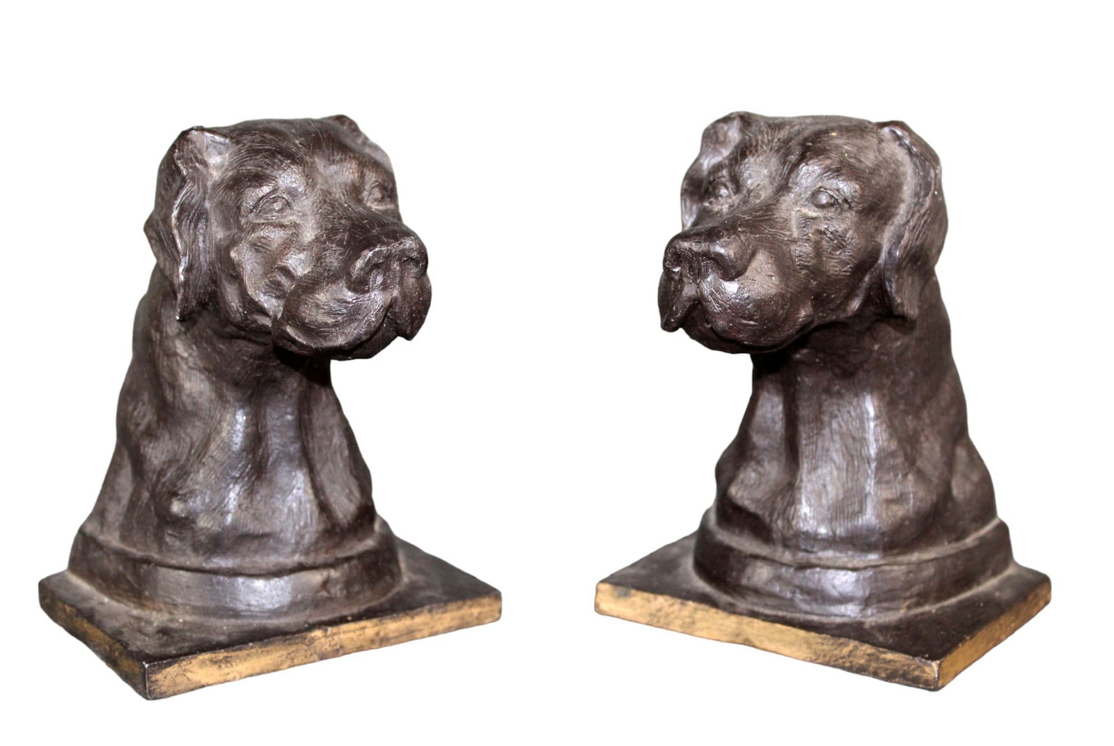Pair of cast iron labrador head bookends (1 of 7)