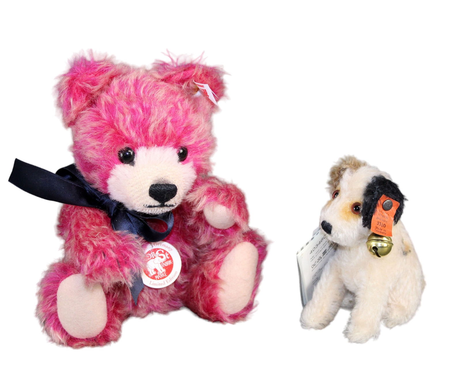 Lot of 2 Steiff stuffed animals - 1 Limited Edition Sommer Bear of 2015 & 1 Dog Ajax 1933 Mohair (1 of 13)