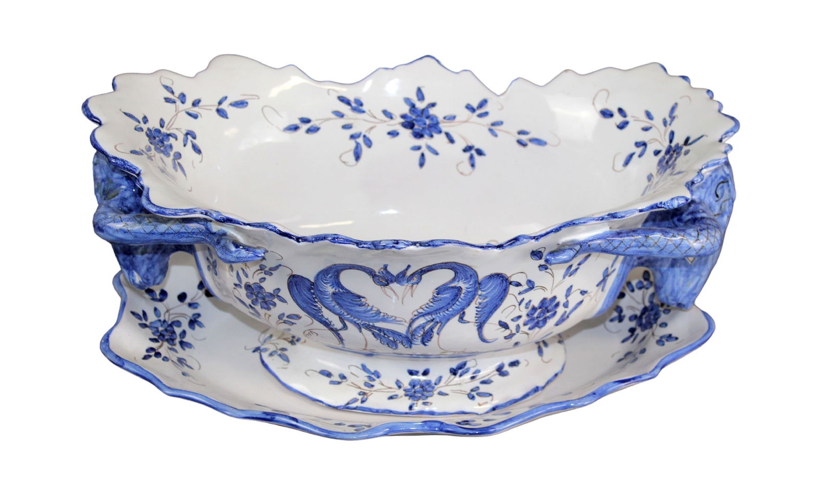 French Faience Saint Amand blue & white centerpiece and platter (1 of 15)
