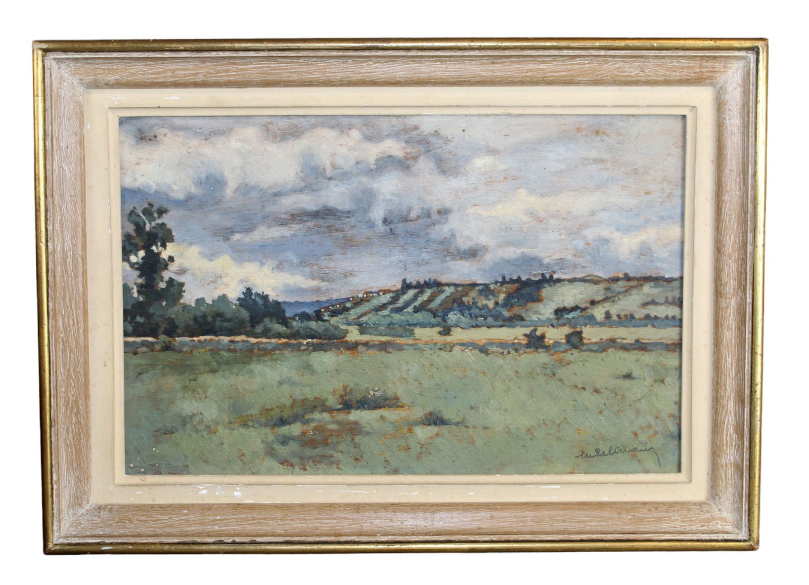 M. Peltriaux oil on board landscape painting "Le Coteau en Bourgogne" (1 of 7)