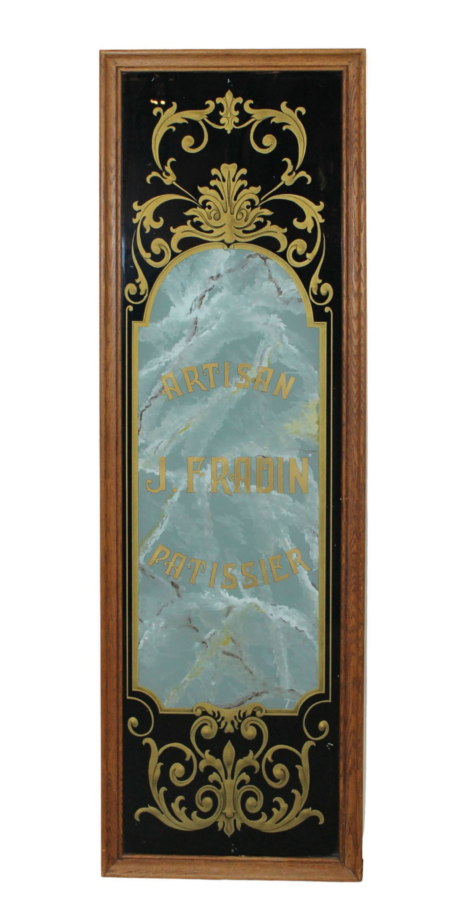 French reverse cut glass Patissier (Pastry Shop)  sign in oak frame (1 of 6)