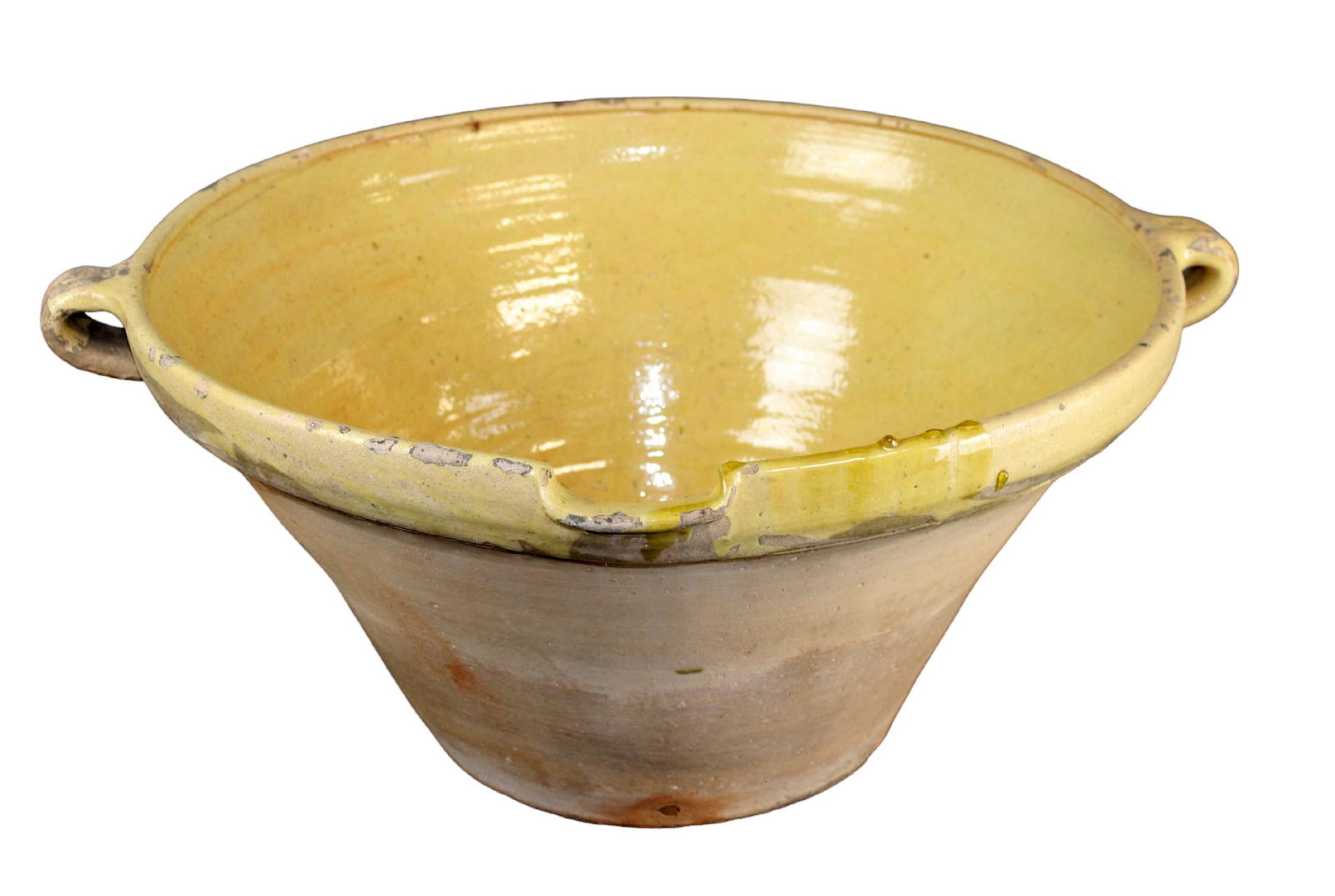 Large French glazed terracotta tian bowl (1 of 7)