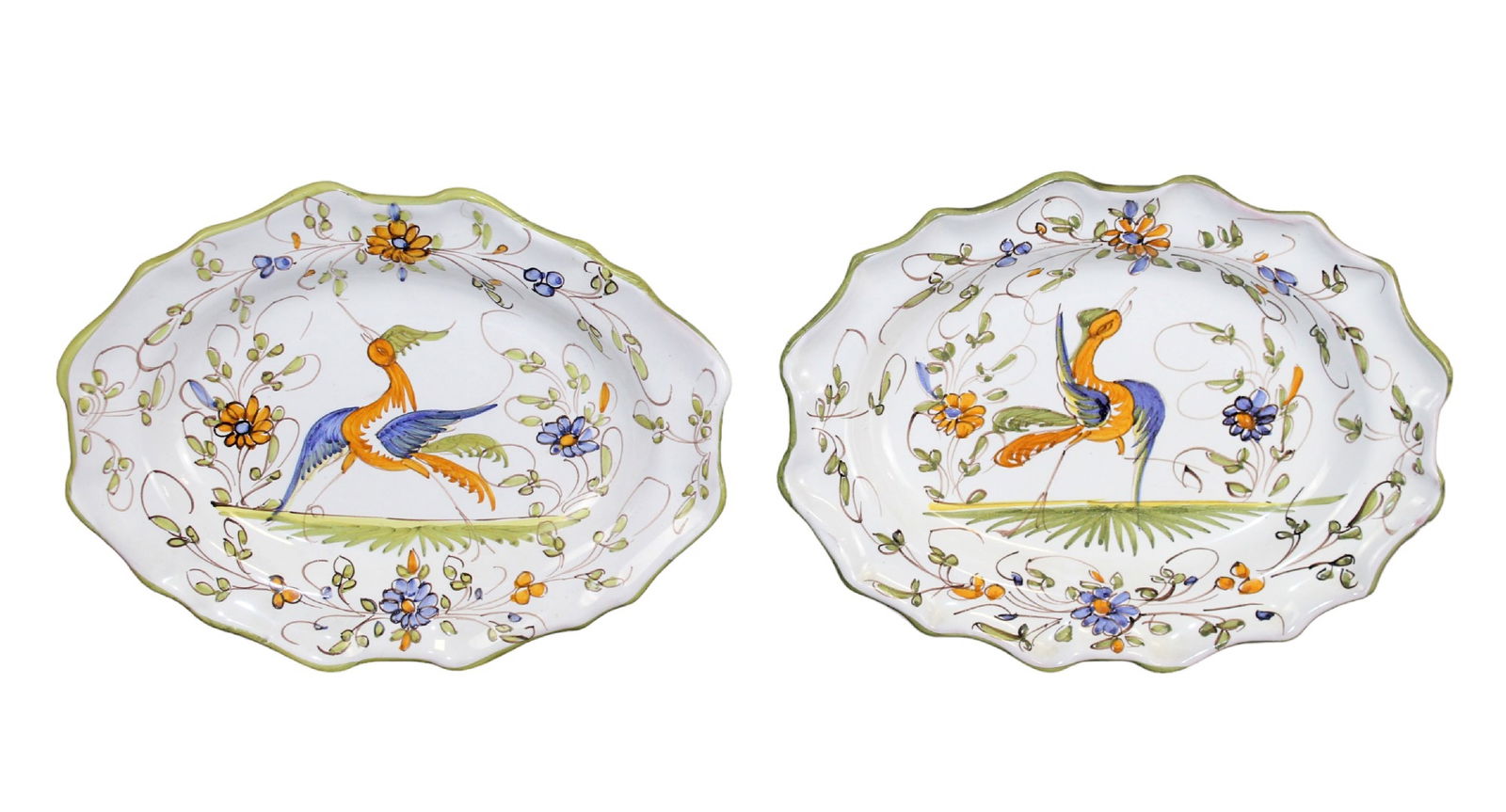Lot of 2 French Martres Tolosane faience platters (1 of 7)