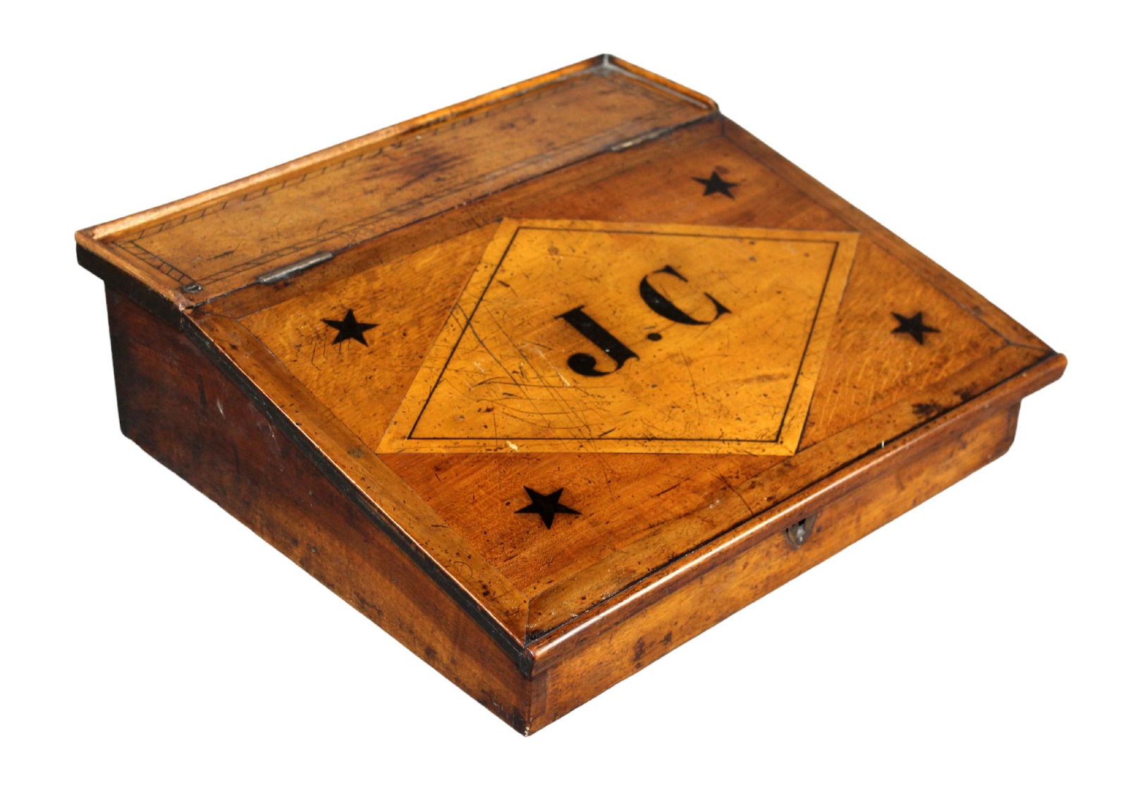 French Louis Philippe Desk Top Writing Box With Inlaid Initials Auction