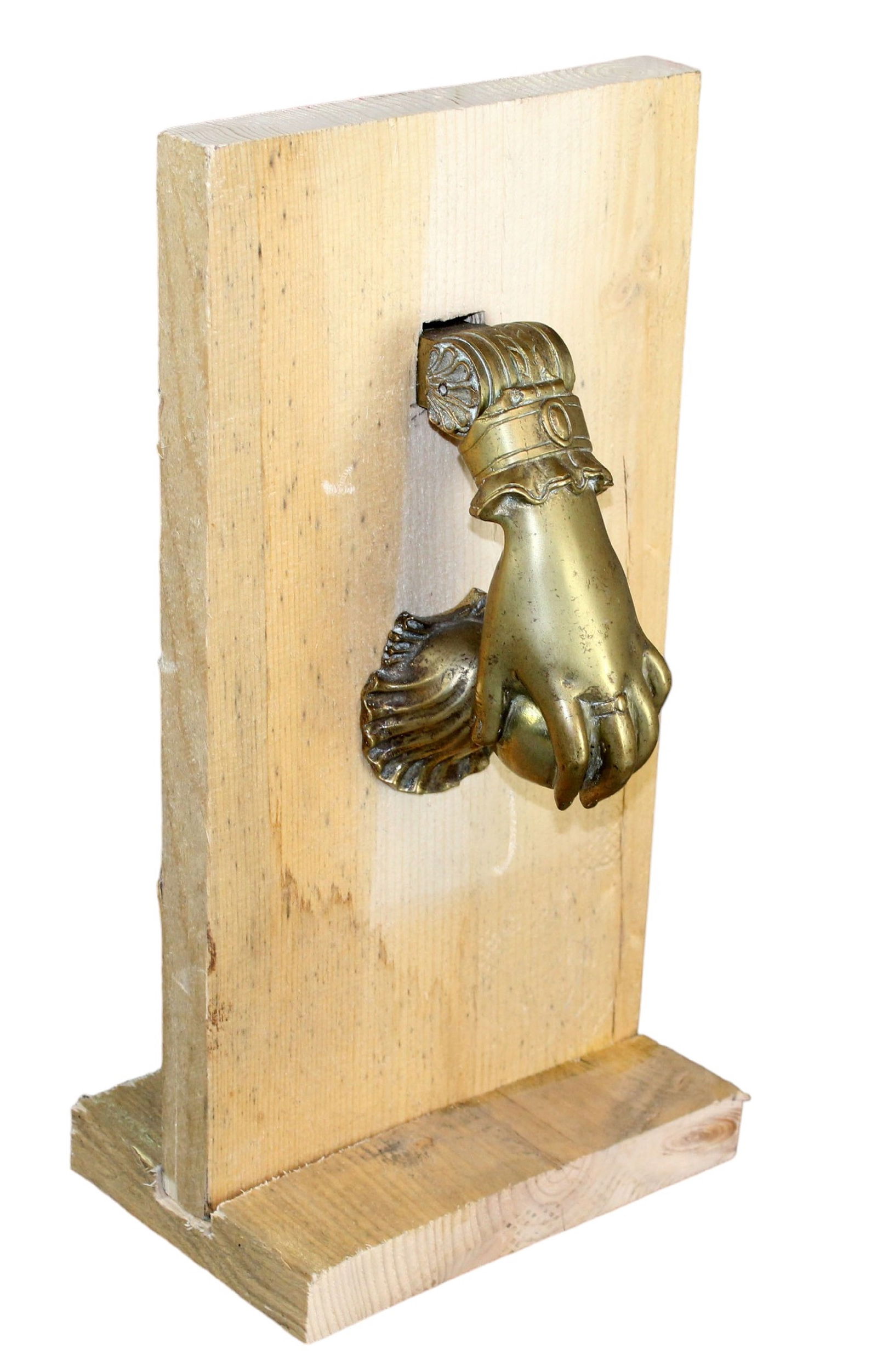 French bronze hand door knocker with back plate (1 of 7)