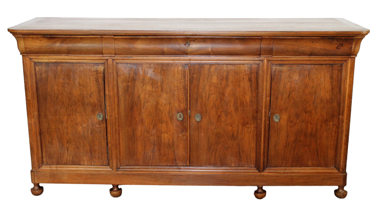 French Louis Philippe enfilade in walnut: French Louis Philippe enfilade in walnut. 19th century. 39 7/8"h x 79"l x 24"d
