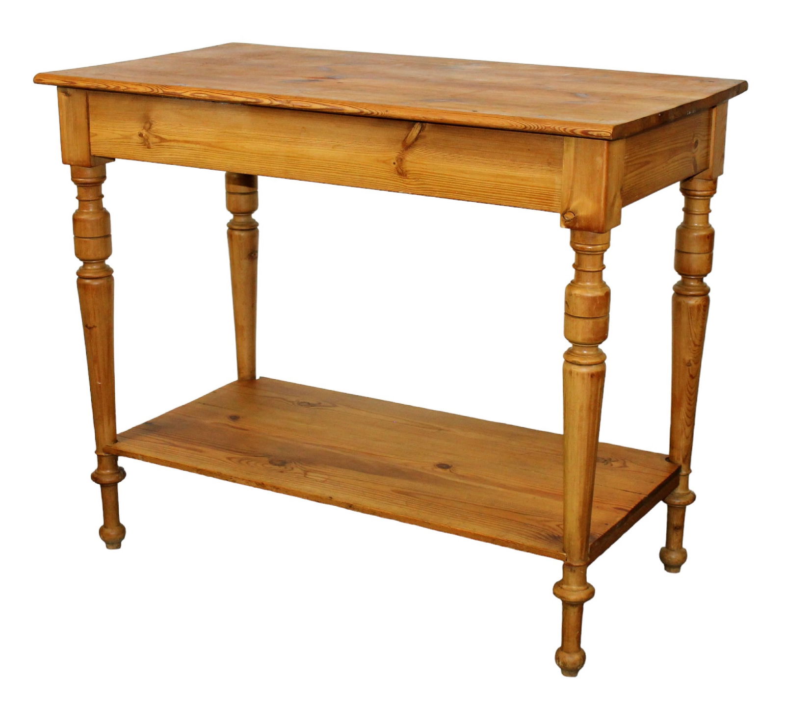 French 2 tier shop table in pine (1 of 8)