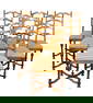 Set of 6 French ladder back chairs with hobnail edge