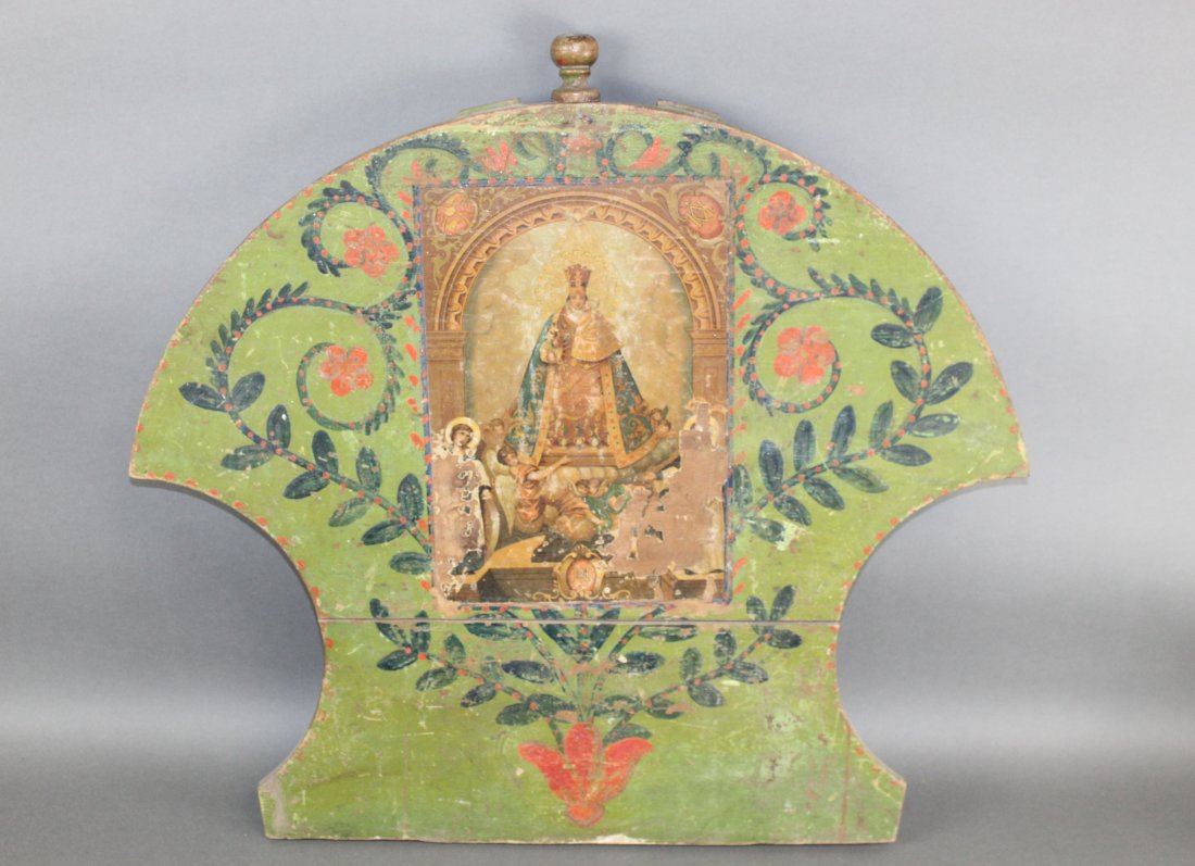 Spanish painted pine panel with Mary (1 of 12)