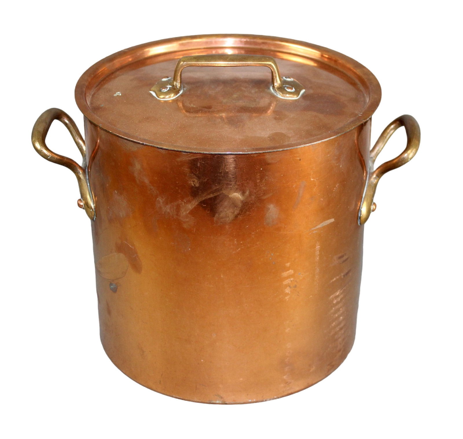 French copper lidded stock pot (1 of 8)