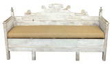 Swedish Gustavian painted pine bench