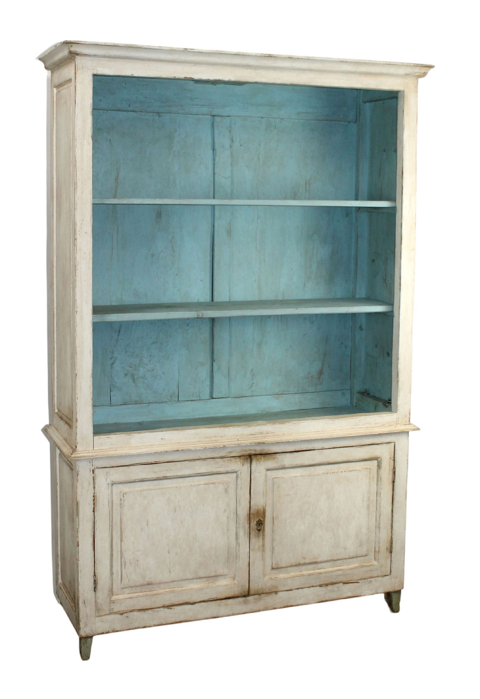 Italian Florentine open bookcase in pine with painted finish (1 of 8)