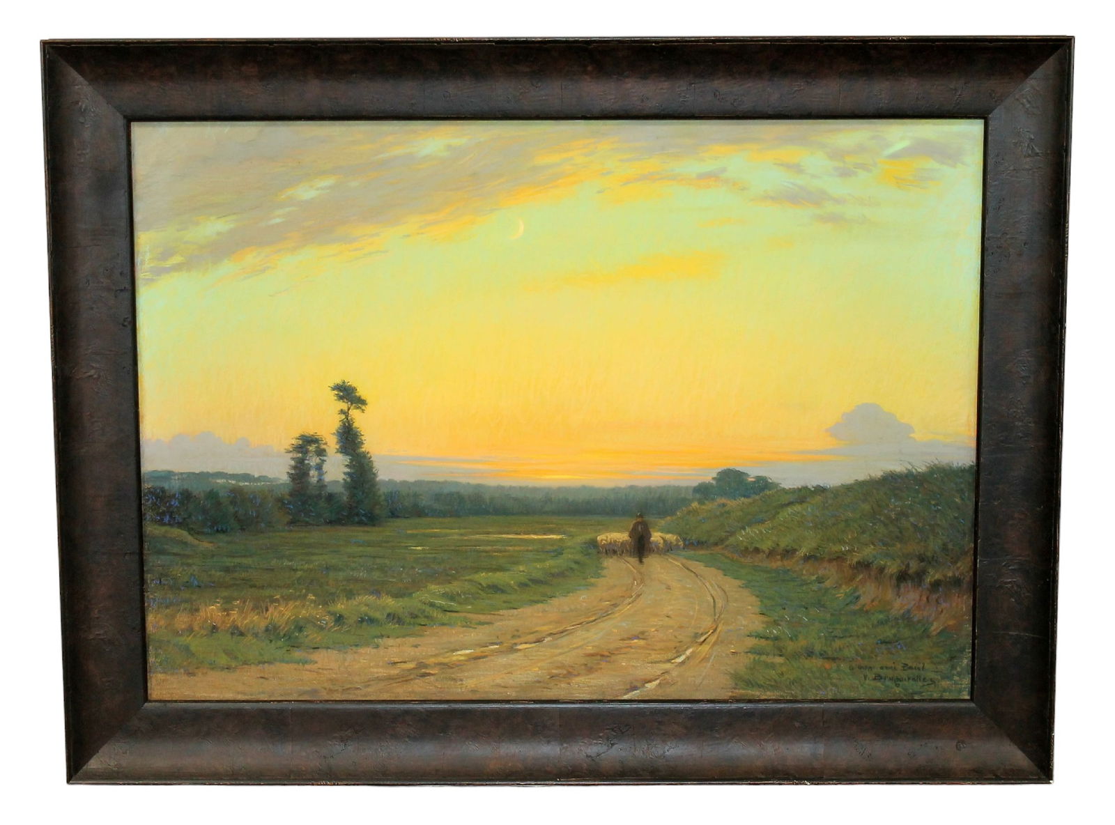 Victor Brugairolles (French, 1869-1936) pastel painting on paper mounted on canvas (1 of 13)