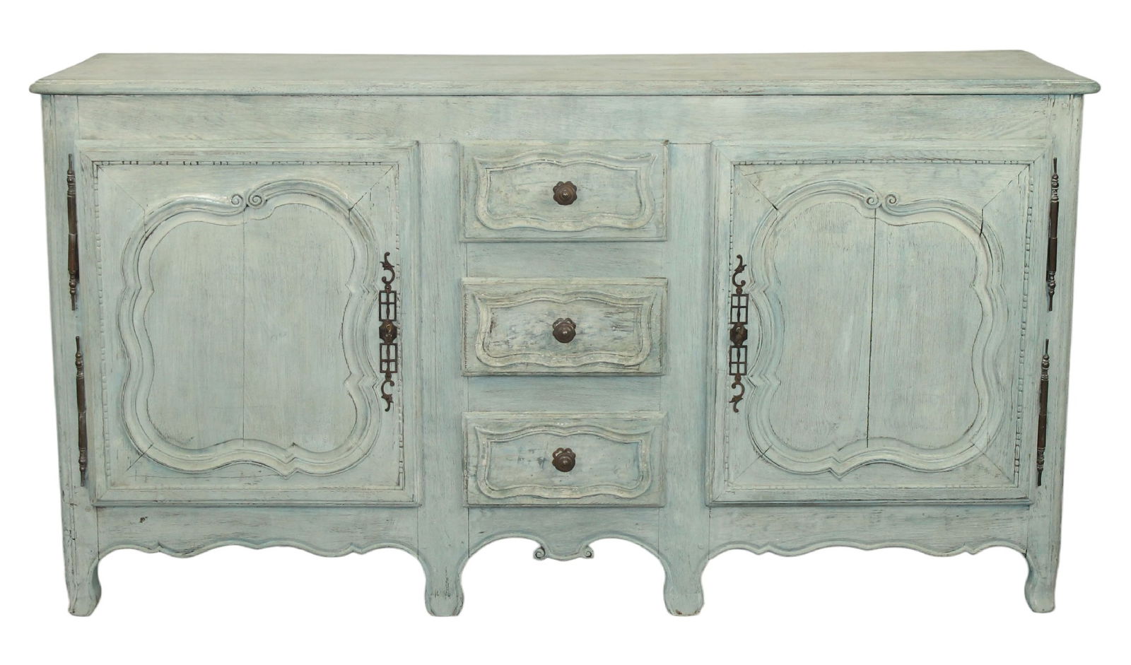 French Louis XV painted oak enfilade with drawers (1 of 12)