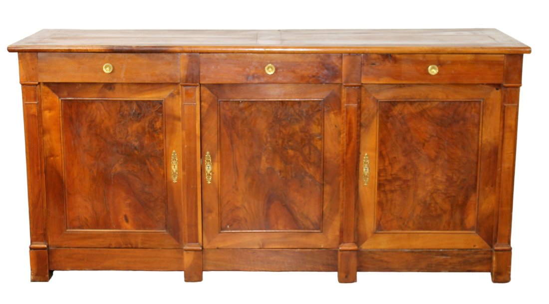 French Louis Philippe enfilade in walnut: French Louis Philippe enfilade in walnut. 36 1/4"h x 75 1/8"w x 23 1/2"d