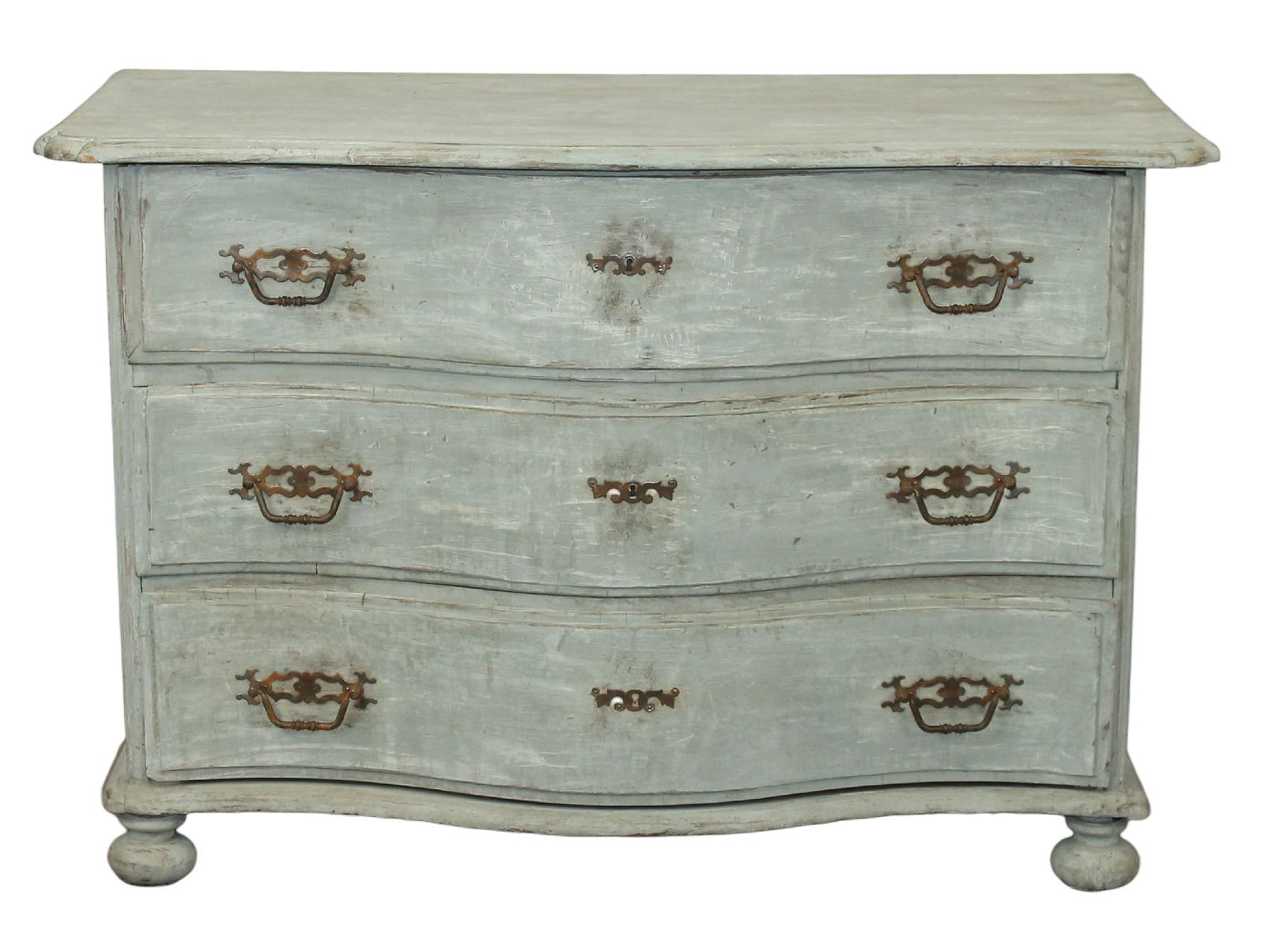 French 18th century painted oak 3 drawer commode (1 of 14)
