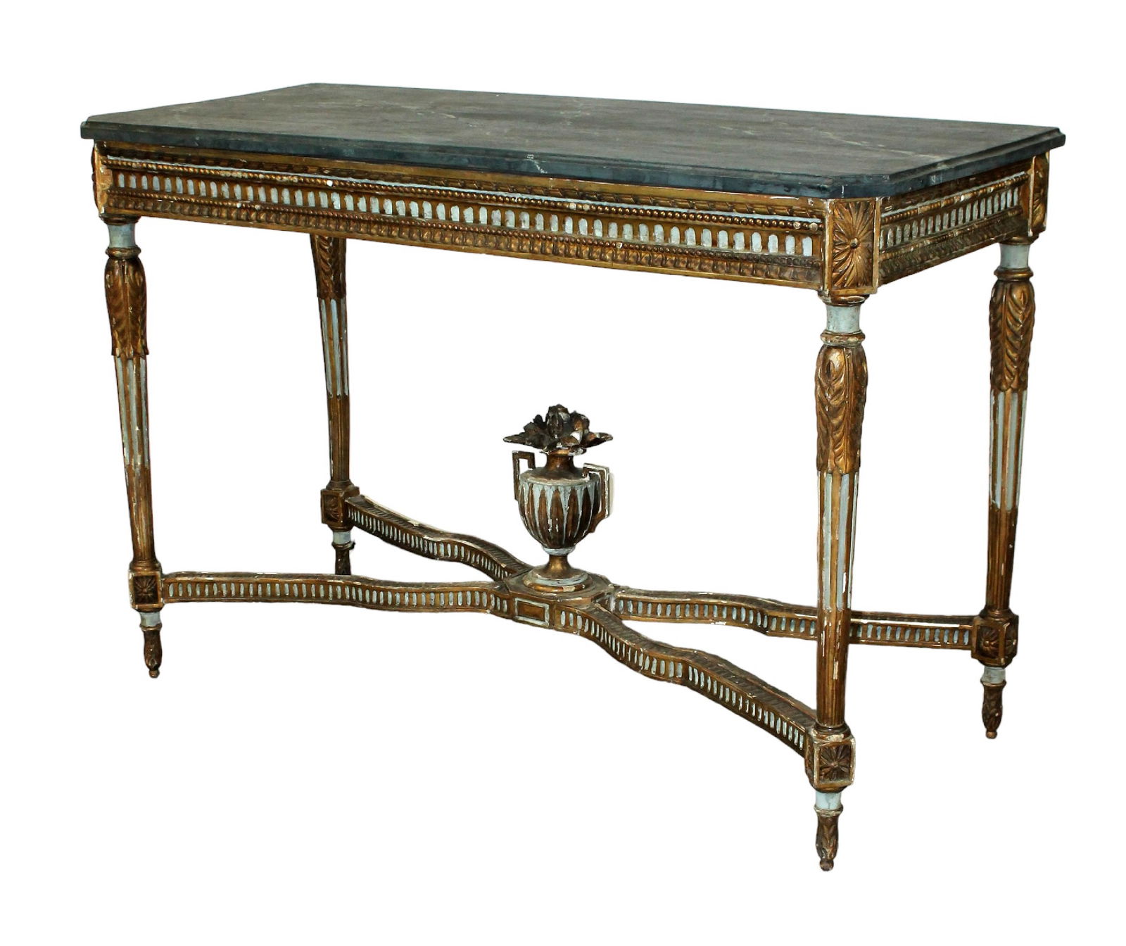 French Louis XVI giltwood and painted console table (1 of 9)