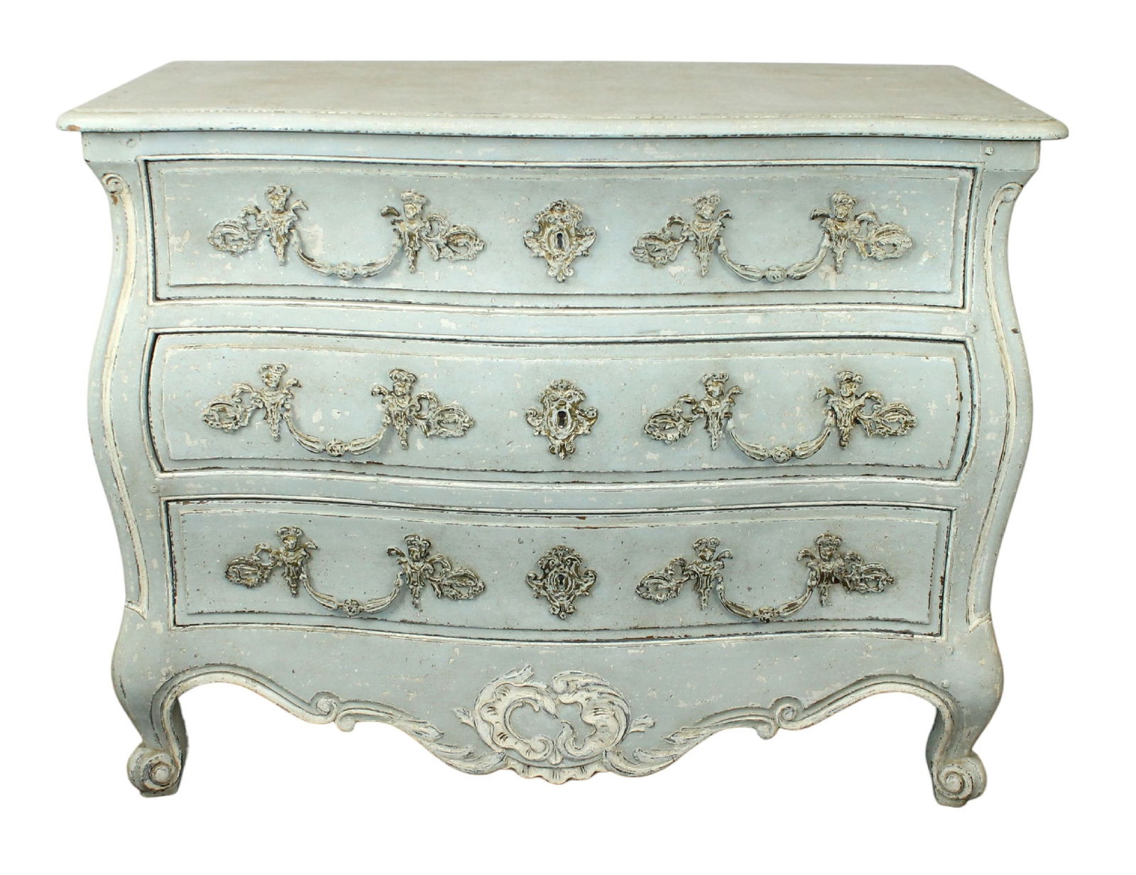 French Louis XV style painted 3 drawer commode (1 of 6)