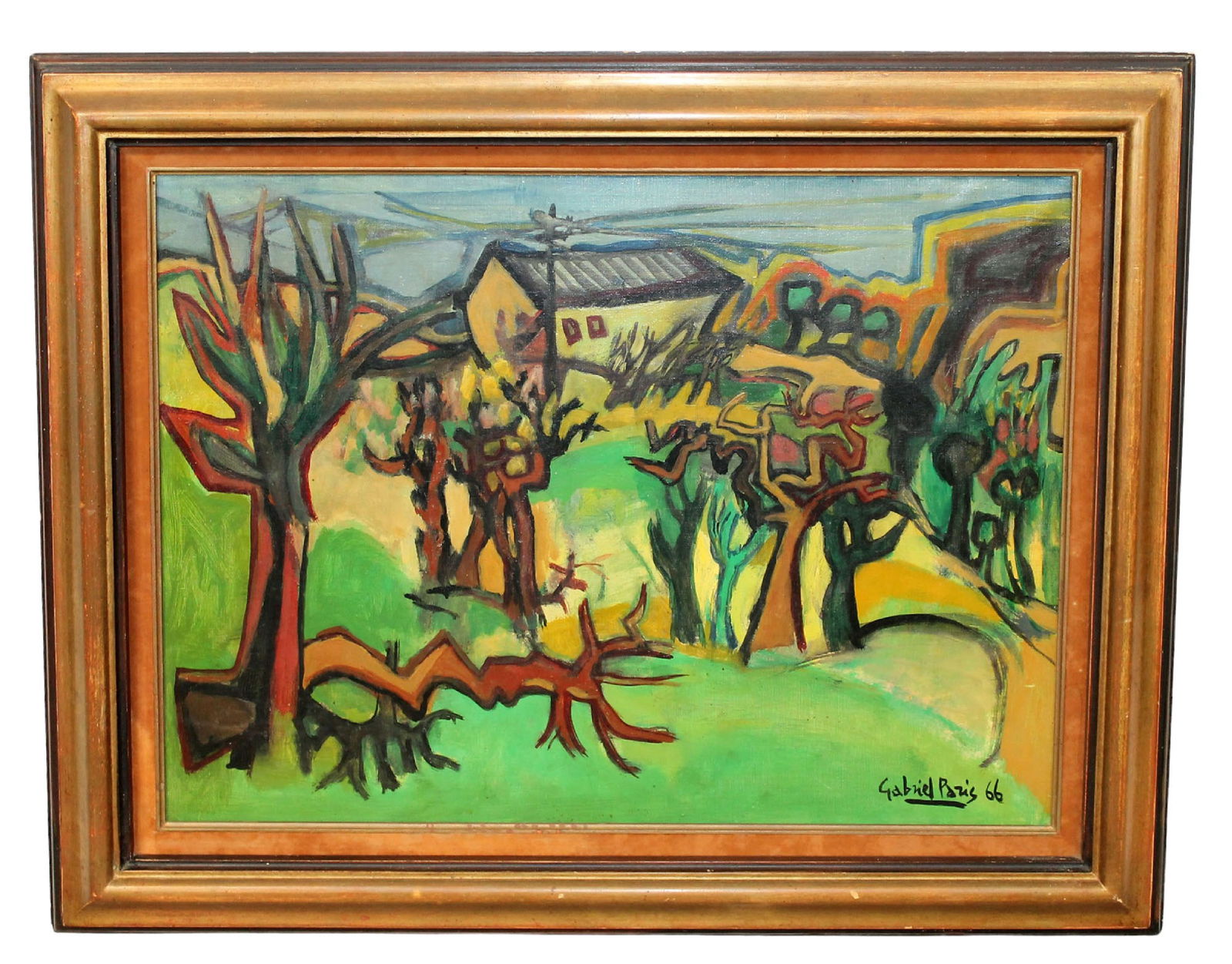 Gabriel Paris (French, 1924-2000) oil on canvas painting (1 of 9)