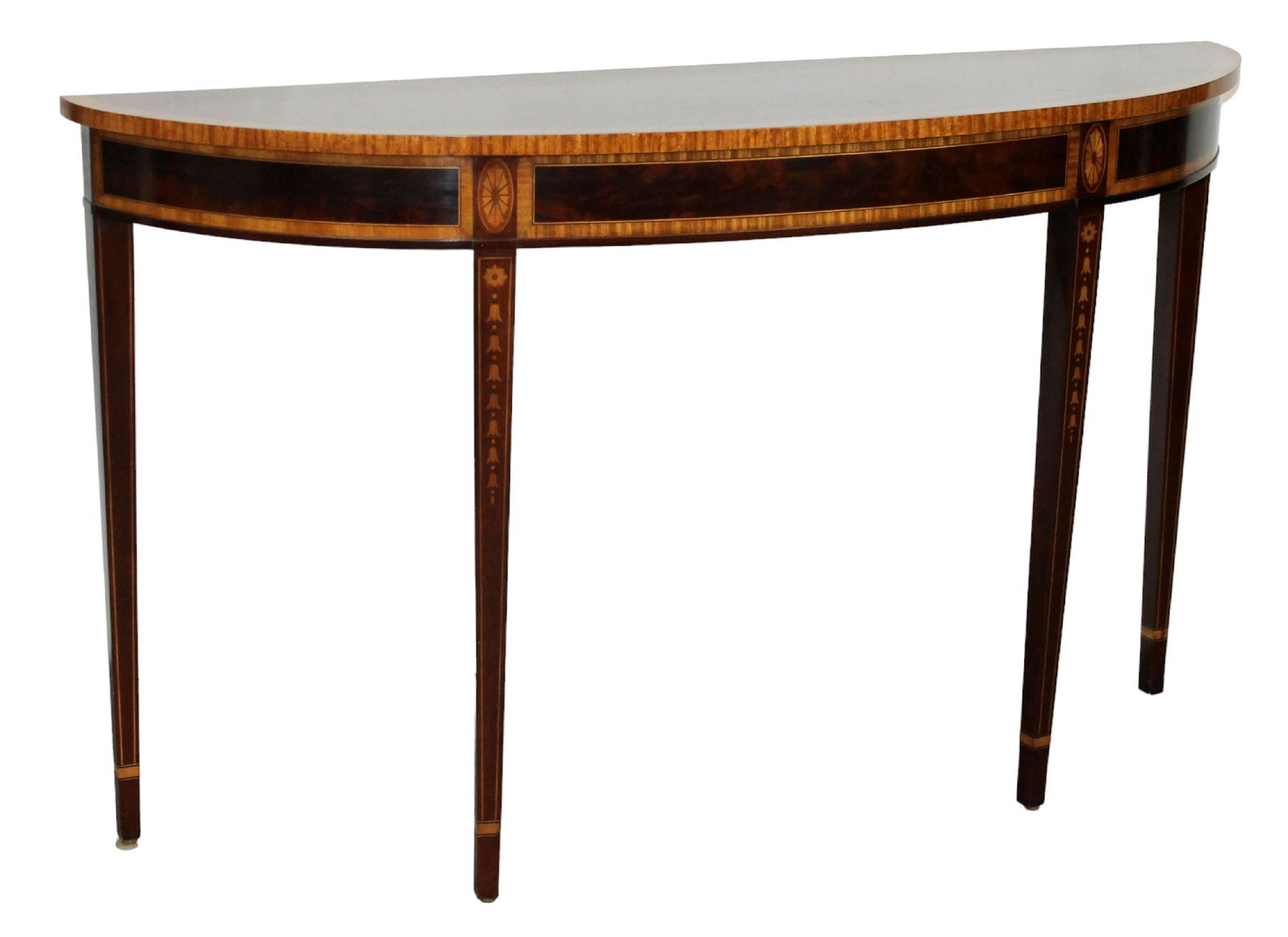 Councill Sheraton style demi lune console table in mahogany (1 of 8)